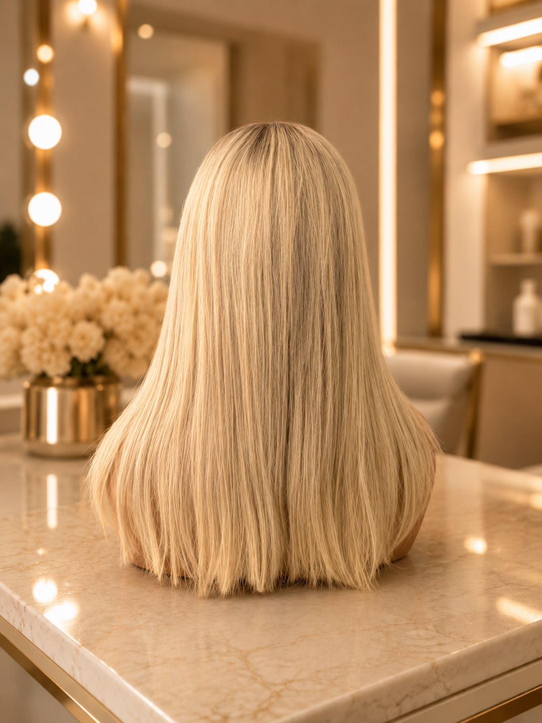 blonde wige straight