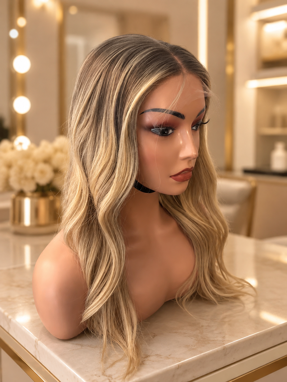 Blond balayage wig HD lace